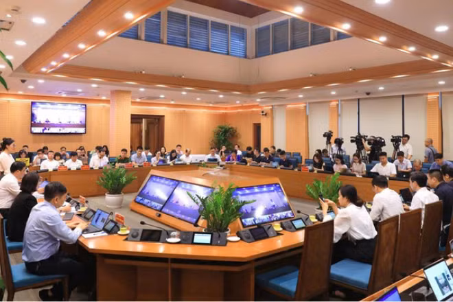 Quang cảnh họp báo. (Nguồn ảnh: hanoi.gov.vn)