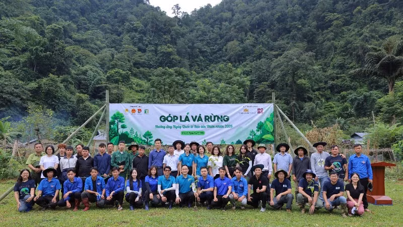 Chương trình “Góp lá vá rừng 2026” hướng tới phục hồi 72ha rừng tự nhiên. (Ảnh: THẾ CƯỜNG)
