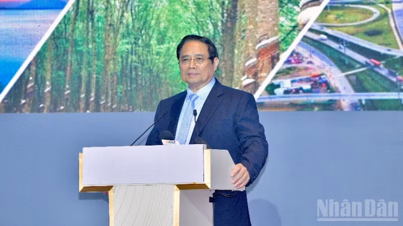 Thủ tướng Chính phủ Phạm Minh Chính phát biểu ý kiến tại hội nghị. (Ảnh: Thanh Giang)