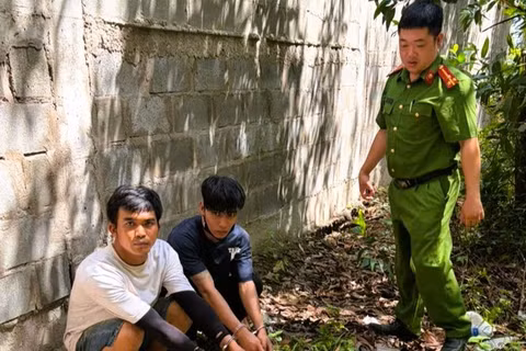 Hai đối tượng Đặng Quốc Tín và Trương Ngọc Minh. (Ảnh: Công an thành phố Đồng Nai).