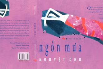 Một phần thiết kế bìa của tập truyện ngắn "Ngón mưa".
