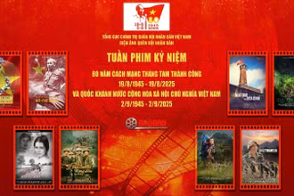 Poster chính thức của Tuần phim do Điện ảnh Quân đội nhân dân tổ chức.