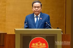 Chủ tịch Quốc hội Trần Thanh Mẫn phát biểu khai mạc Kỳ họp không thường lệ thứ nhất, Quốc hội khóa XVI. (Ảnh: DUY LINH)