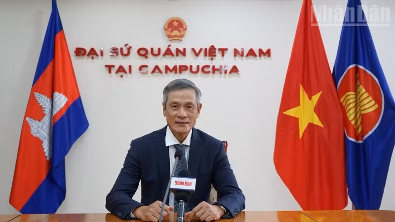 Đại sứ Đặc mệnh Toàn quyền nước Cộng hòa xã hội chủ nghĩa Việt Nam tại Campuchia Nguyễn Minh Vũ. (Ảnh: ĐINH TRƯỜNG)