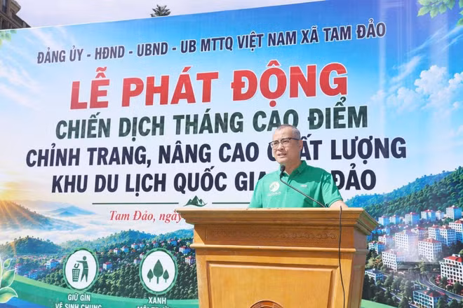 Đồng chí Bí thư Tỉnh uỷ Phú Thọ Phạm Đại Dương phát biểu tại lễ phát động.