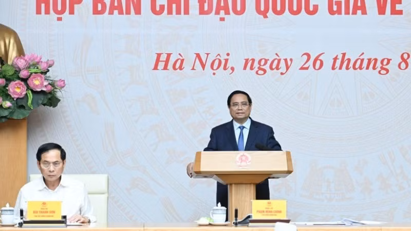 Thủ tướng Chính phủ Phạm Minh Chính chủ trì cuộc họp của Ban Chỉ đạo quốc gia về hội nhập quốc tế. (Ảnh: TRẦN HẢI)