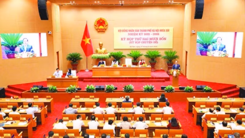 Quang cảnh Kỳ họp thứ 24 (kỳ họp chuyên đề) của Hội đồng nhân dân thành phố khóa 16.