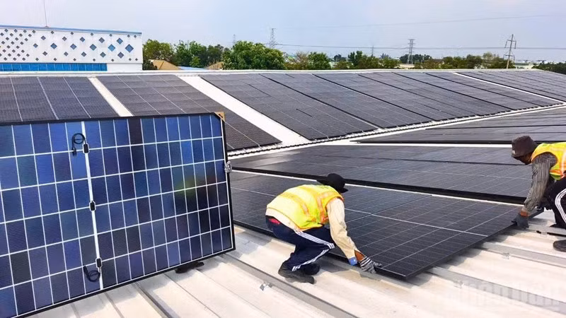 Phát triển điện mặt trời mái nhà, có ý nghĩa lâu dài trong chiến lược phát triển năng lượng bền vững tại tỉnh Khánh Hòa. (Ảnh: NGUYỄN TRUNG)