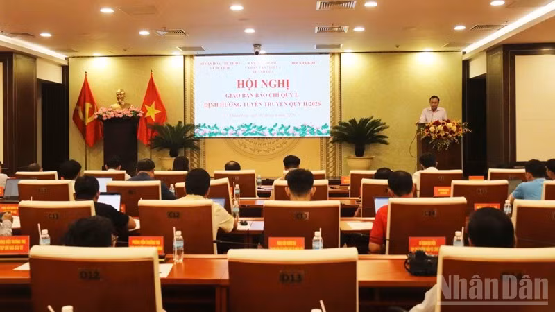Quang cảnh Hội nghị giao ban báo chí tỉnh Khánh Hòa, quý I/2026. (Ảnh: NGUYỄN TRUNG)