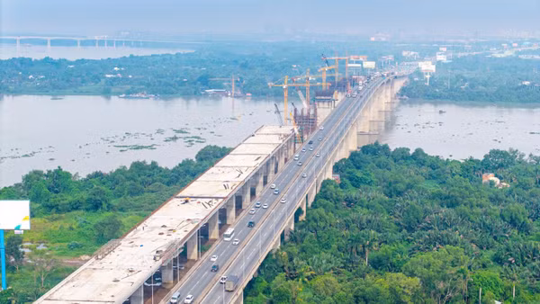 Công trình cao tốc Thành phố Hồ Chí Minh-Long Thành- Dầu Giây mở rộng dự kiến hoàn tất vào quý I/2027. (Ảnh: THIÊN VƯƠNG)