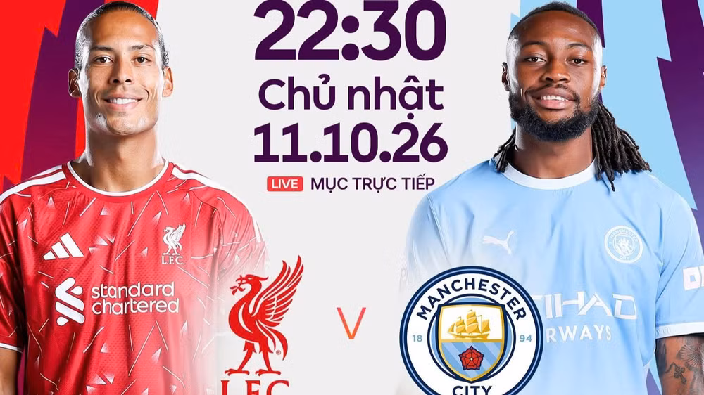 Liverpool chạm trán Manchester City. (Ảnh: FPT Play)