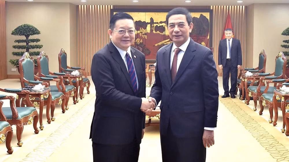 Phó Thủ tướng, Bộ trưởng Bộ Quốc phòng Phan Văn Giang tiếp Tổng Thư ký ASEAN. (Ảnh: VGP)