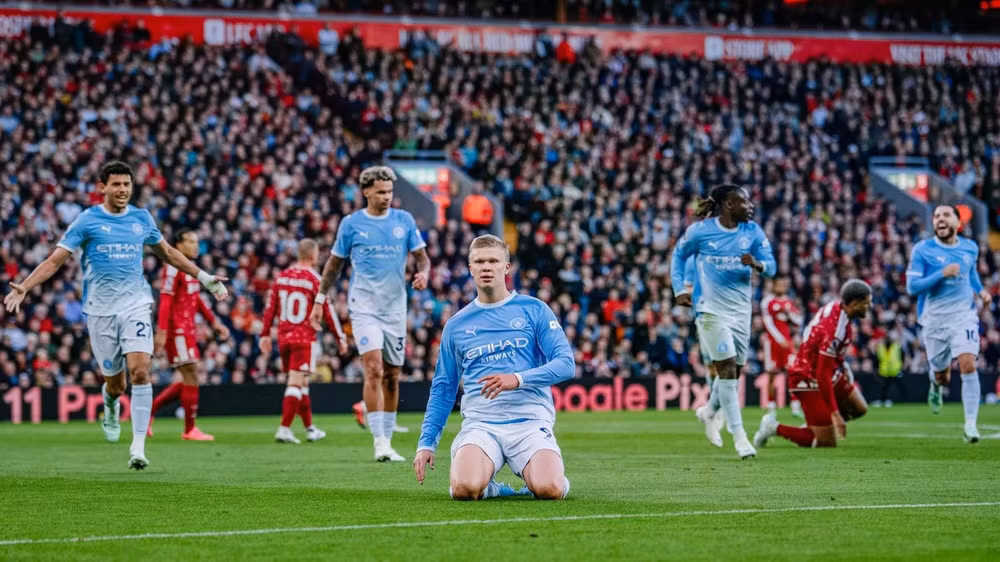 Erling Haaland mang về bàn thắng mở tỷ số cho Manchester City. (Ảnh: MCFC)