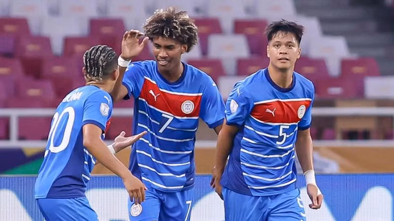 U23 Philippines gây bất ngờ với chiến thắng trước U23 Malaysia. (Ảnh: PFF)
