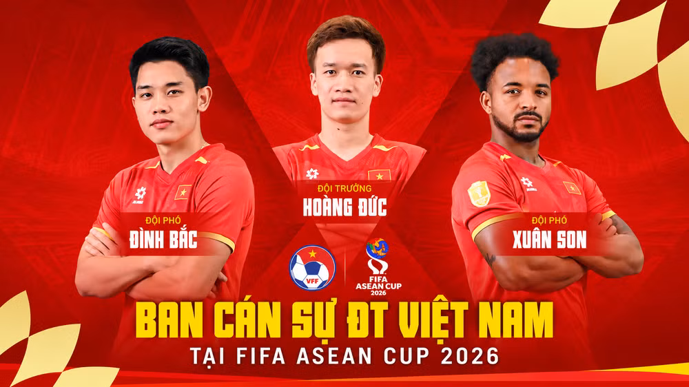 Ban cán sự của đội tuyển Việt Nam tại FIFA ASEAN Cup 2026. (Ảnh: VFF)