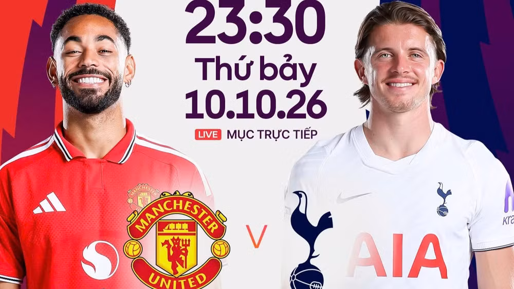 Manchester United chạm trán Tottenham Hotspur. (Ảnh: FPT Play)