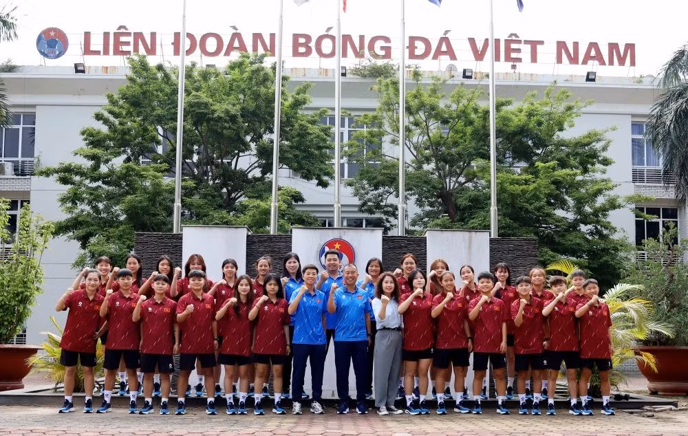 Các thành viên đội tuyển U20 nữ Việt Nam. (Ảnh: VFF)