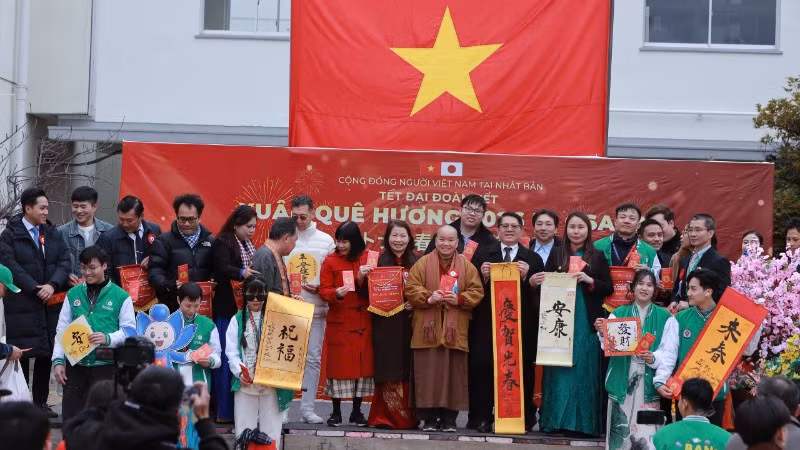 Chương trình “Xuân Quê hương - Tết đại đoàn kết Osaka 2026” diễn ra tại Công viên Ikuno, thành phố Osaka, Nhật Bản.