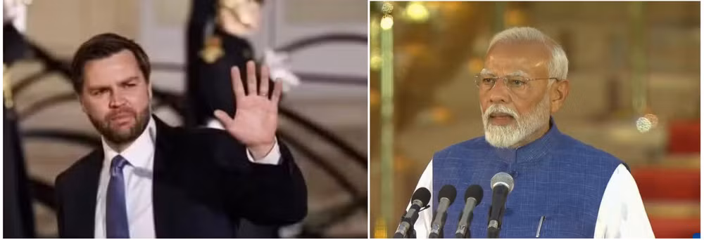 Phó Tổng thống Mỹ JD Vance và Thủ tướng Ấn Độ Narendra Modi. (Nguồn ảnh: Tân Hoa Xã)