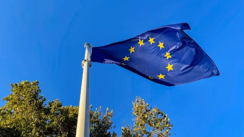 Cờ các nước Liên minh châu Âu (EU). (Ảnh: Xinhua)