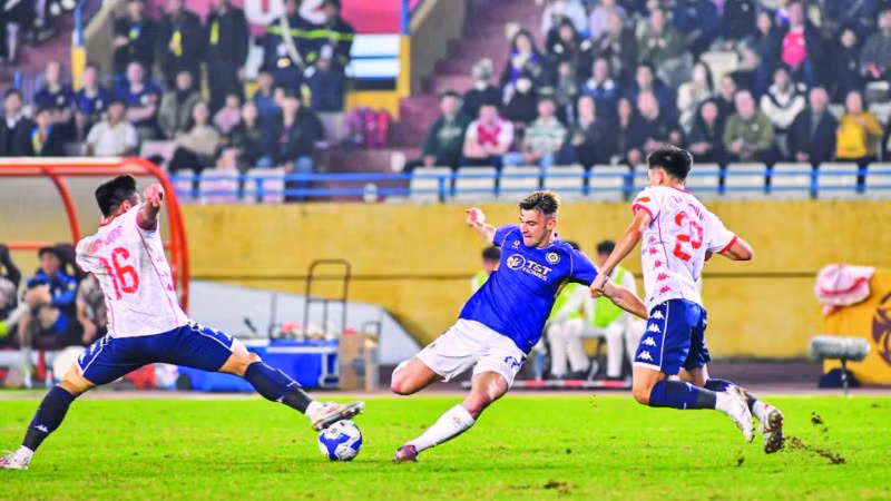 Hà Nội FC thắng Hải Phòng 2-0, vươn lên vị trí thứ tư. (Ảnh HNFC)
