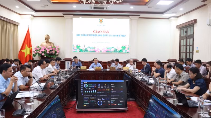 Phiên họp Ban Chỉ đạo của Bộ Tư pháp về phát triển khoa học, công nghệ, đổi mới sáng tạo, chuyển đổi số. (Ảnh: TL)