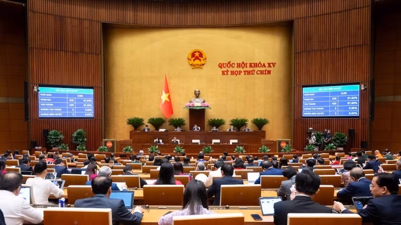 Quốc hội thông qua Luật Khoa học, công nghệ (sửa đổi) và đổi mới sáng tạo. (Ảnh: DUY LINH)