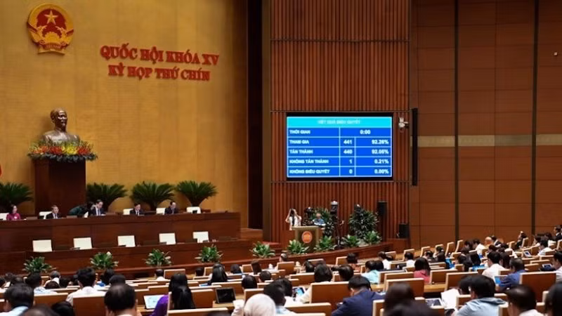 Quốc hội làm việc tại hội trường. (Ảnh: DUY LINH)