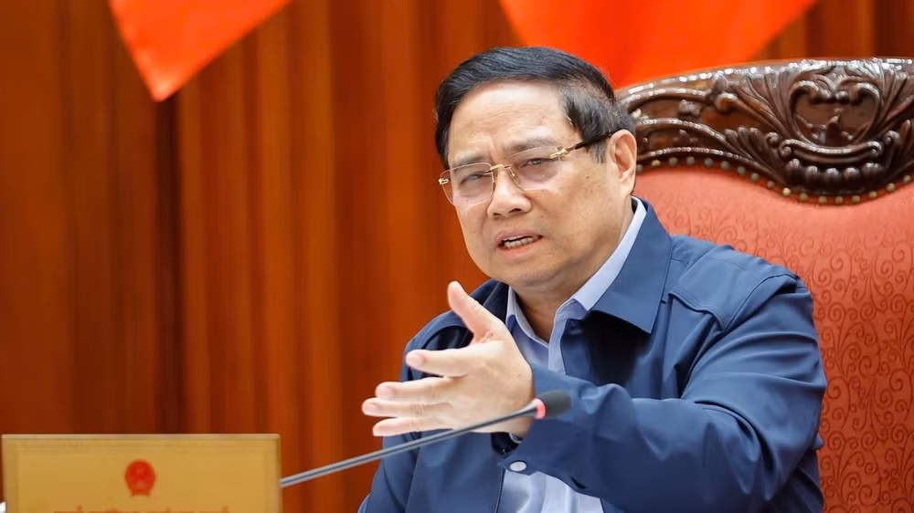 Thủ tướng Chính phủ Phạm Minh Chính cho ý kiến chỉ đạo họp Thường trực Chính phủ về một số nội dung quan trọng. (Ảnh: Trần Hải)