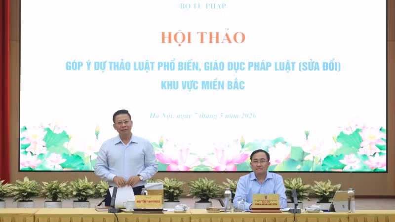 Thứ trưởng Tư pháp Nguyễn Thanh Ngọc phát biểu khai mạc hội thảo. (Ảnh: TL)
