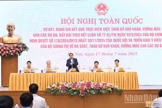 Thủ tướng Chính phủ Phạm Minh Chính chủ trì hội nghị. (Ảnh: TRẦN HẢI)