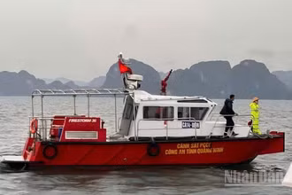 Tỉnh Quảng Ninh huy động lực lượng và phương tiện tổ chức cứu hộ, cứu nạn. (Ảnh: Lương Quang Thọ).
