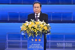 Chủ tịch Quốc hội Trần Thanh Mẫn phát biểu chỉ đạo tại buổi lễ. (Ảnh: Văn Toản)