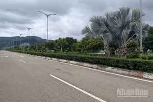 Dự án đường đi qua xã Hàm Tân chậm tiến độ. (Ảnh: THANH HẢI)