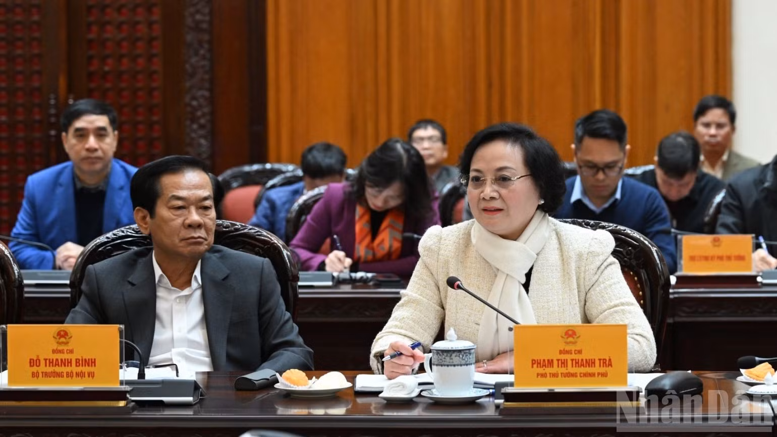 Phó Thủ tướng Phạm Thị Thanh Trà phát biểu ý kiến tại cuộc họp. (Ảnh: Trần Hải)