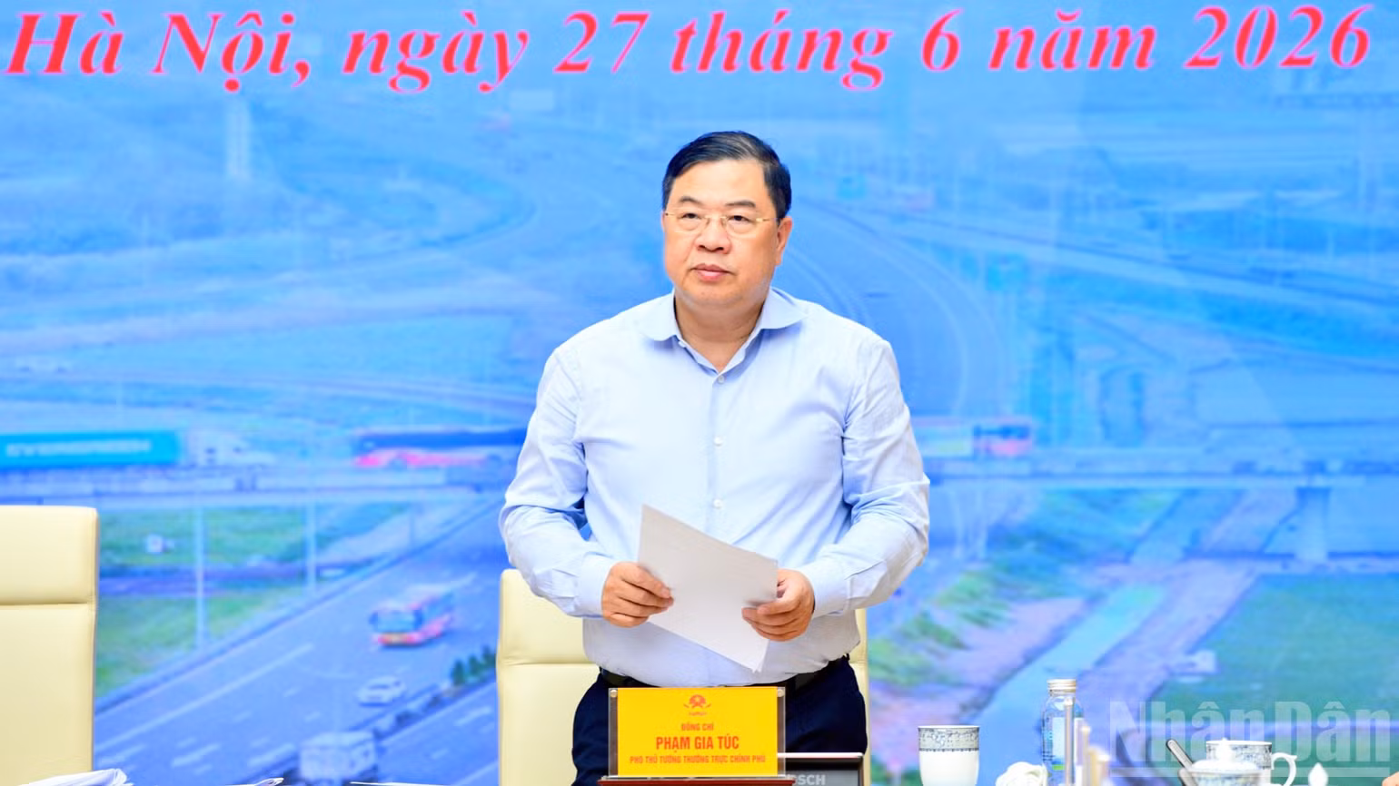 Phó Thủ tướng Thường trực Chính phủ Phạm Gia Túc phát biểu ý kiến tại hội nghị. (Ảnh: Thanh Giang)