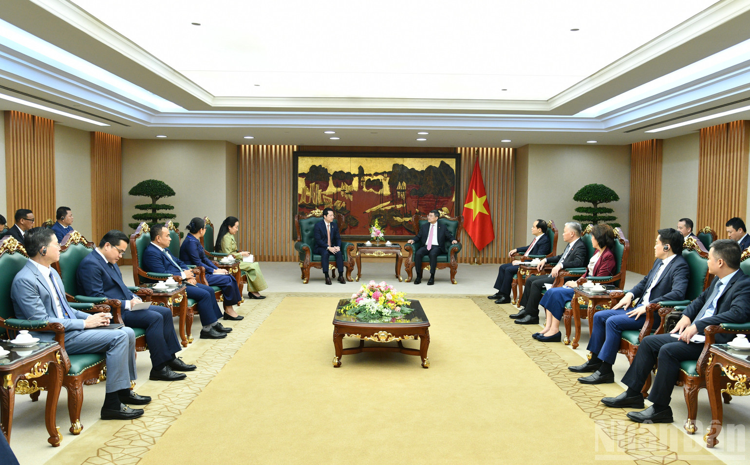 Quang cảnh buổi tiếp. (Ảnh: THANH GIANG)