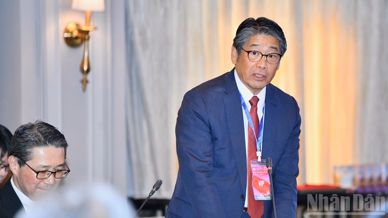 Đại sứ Nhật Bản tại Việt Nam Ito Naoki phát biểu ý kiến tại cuộc làm việc. (Ảnh: THANH GIANG)