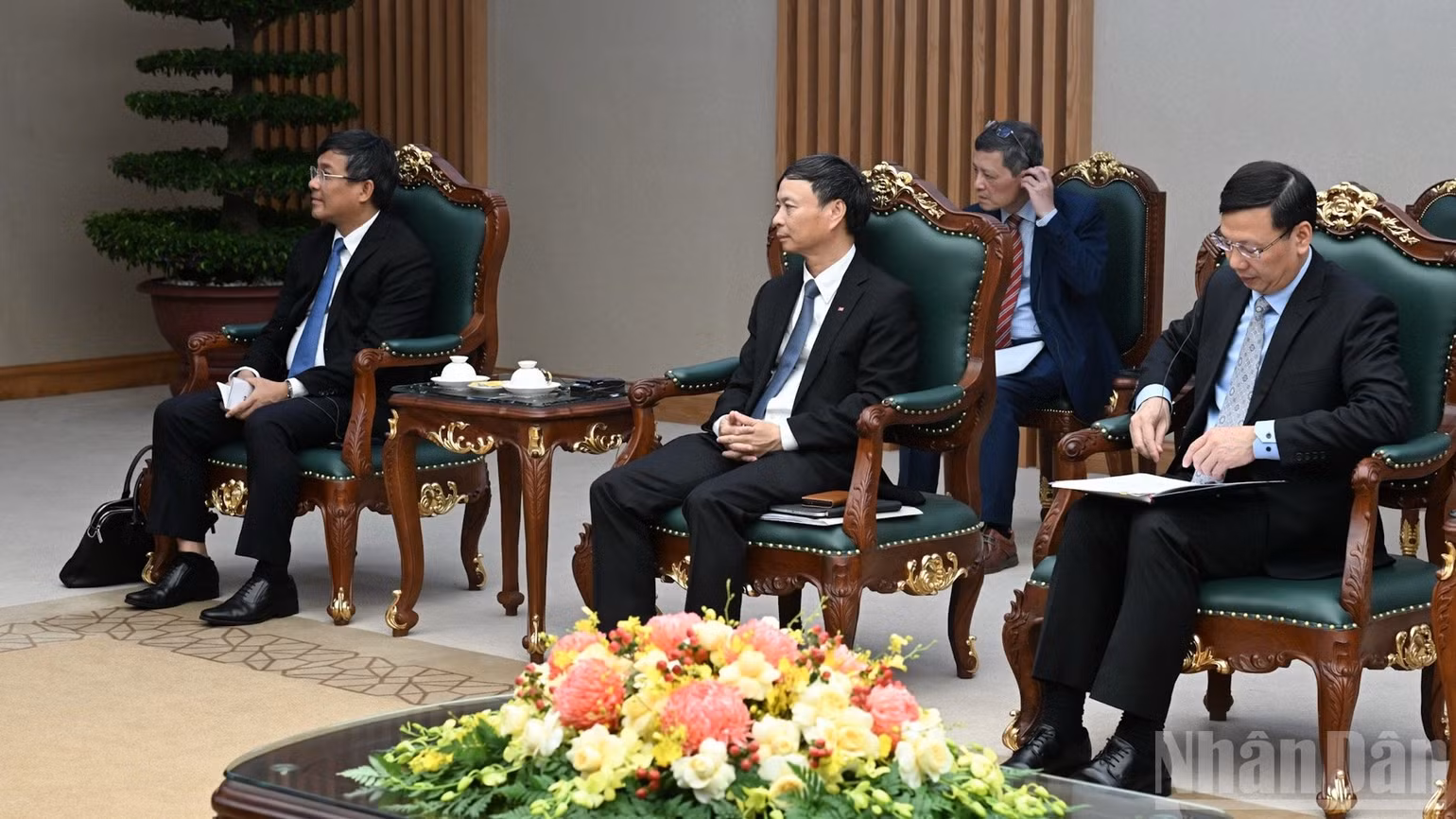 Lãnh đạo một số bộ, ngành Việt Nam tham dự buổi tiếp. (Ảnh: Trần Hải)