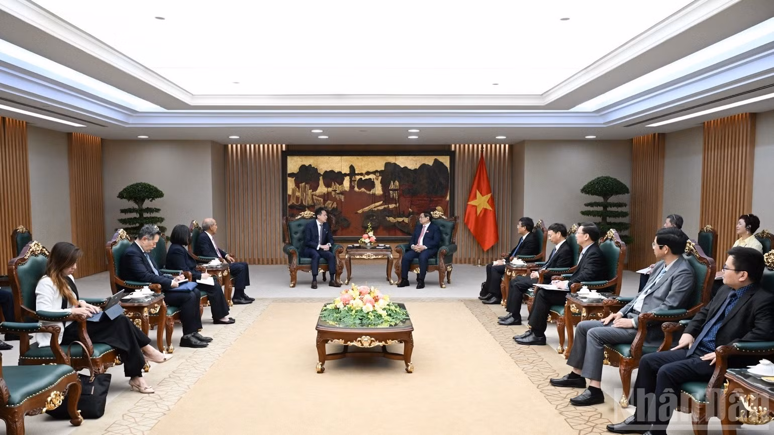Quang cảnh buổi tiếp. (Ảnh: Trần Hải)