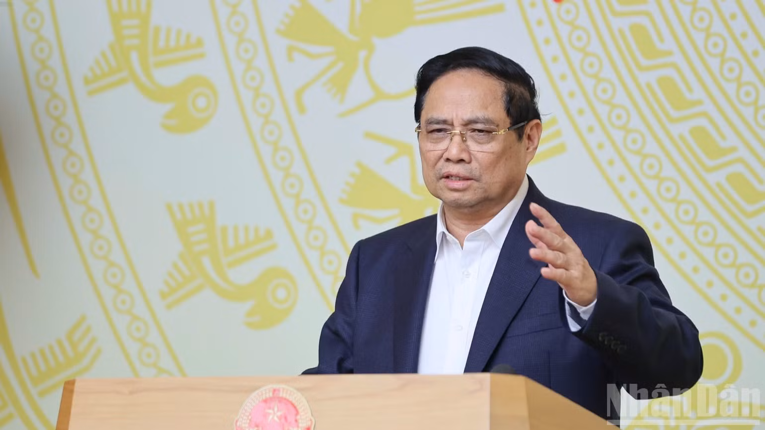 Thủ tướng Chính phủ Phạm Minh Chính phát biểu ý kiến tại phiên họp. (Ảnh: Trần Hải)