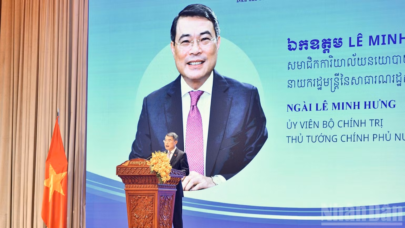 Thủ tướng Chính phủ Lê Minh Hưng phát biểu ý kiến tại Diễn đàn. (Ảnh: THANH GIANG)