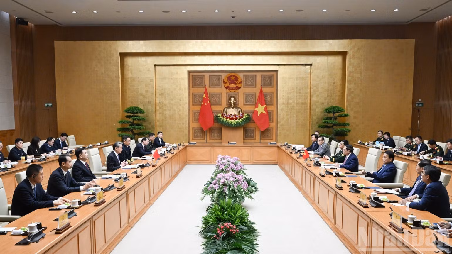 Quang cảnh buổi tiếp. (Ảnh: TRẦN HẢI)