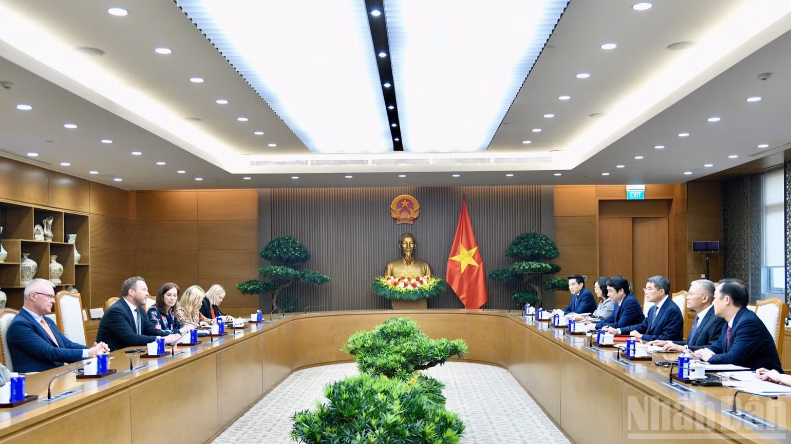 Quang cảnh buổi tiếp. (Ảnh: Thanh Giang)