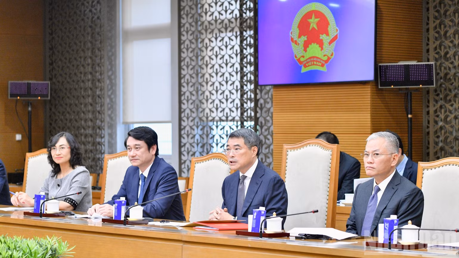 Thủ tướng Chính phủ Lê Minh Hưng phát biểu ý kiến tại buổi tiếp. (Ảnh: Thanh Giang)