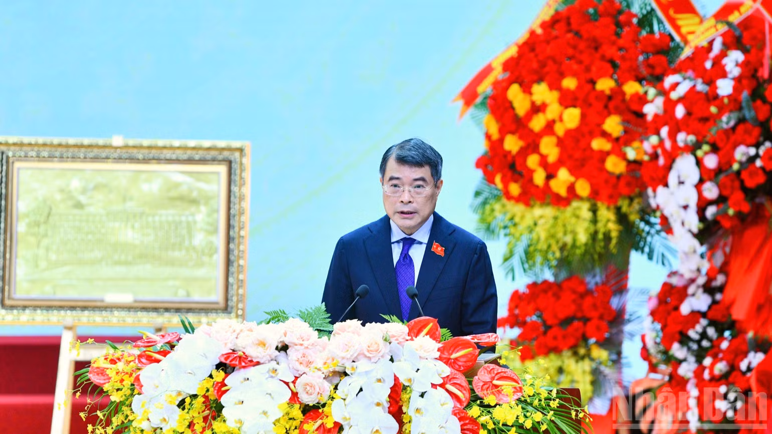 Thủ tướng Chính phủ Lê Minh Hưng phát biểu ý kiến tại buổi lễ. (Ảnh: THANH GIAN)