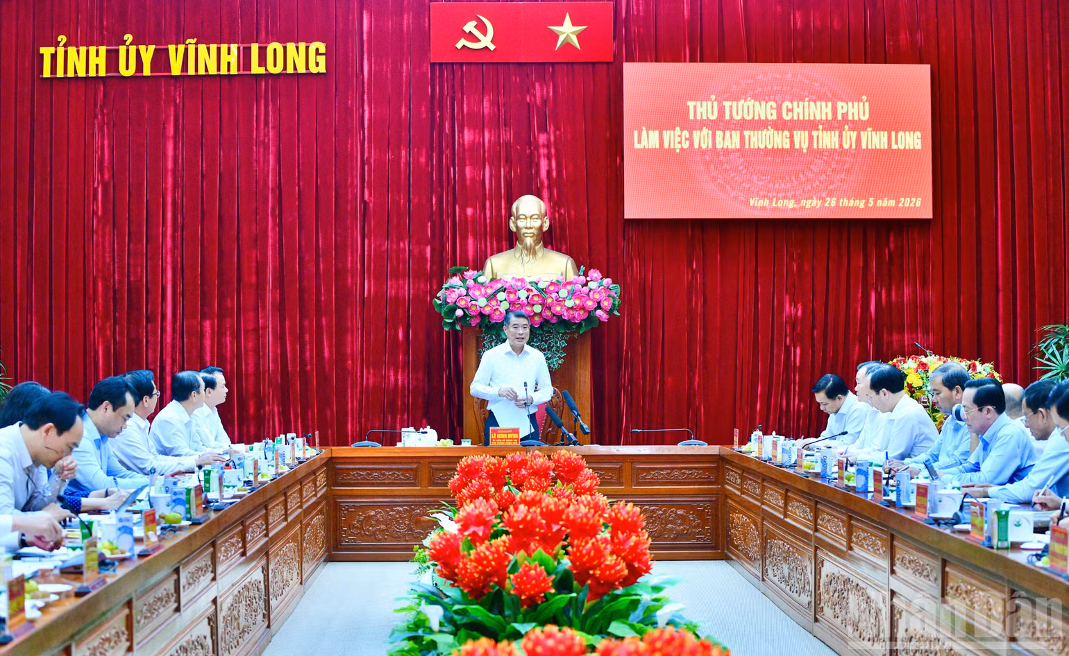 Quang cảnh buổi làm việc. (Ảnh: Thanh Giang)