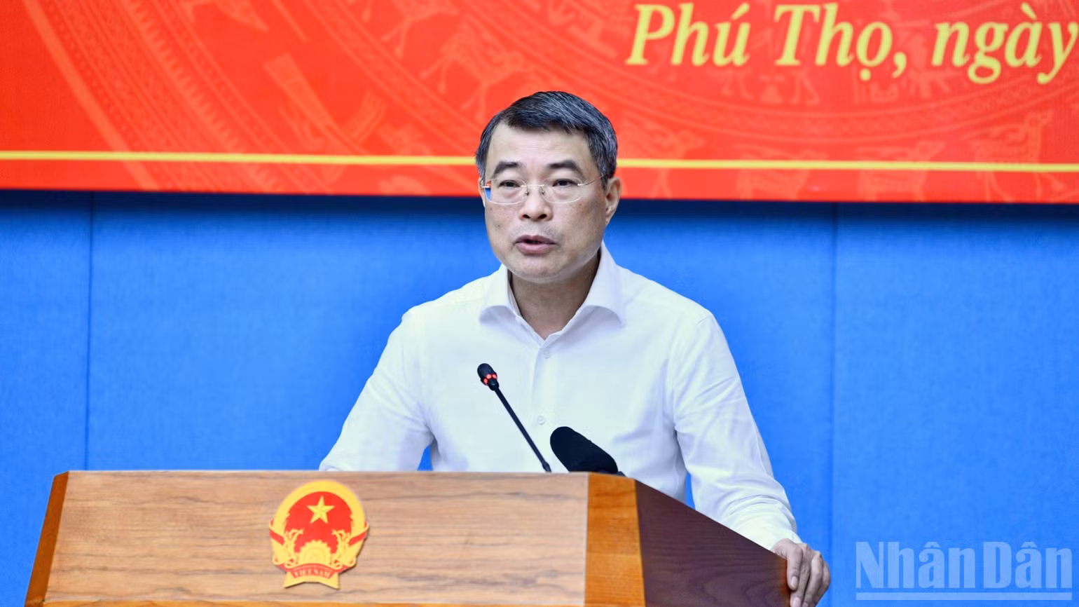 Thủ tướng Chính phủ Lê Minh Hưng kết luận cuộc làm việc với Ban Thường vụ Tỉnh ủy Phú Thọ. (Ảnh: THANH GIANG)