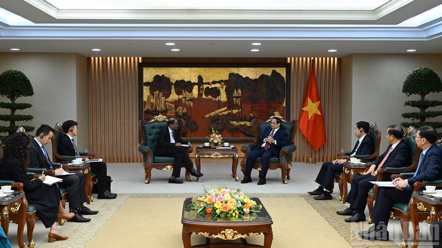 Quang cảnh buổi tiếp. (Ảnh: TRẦN HẢI)