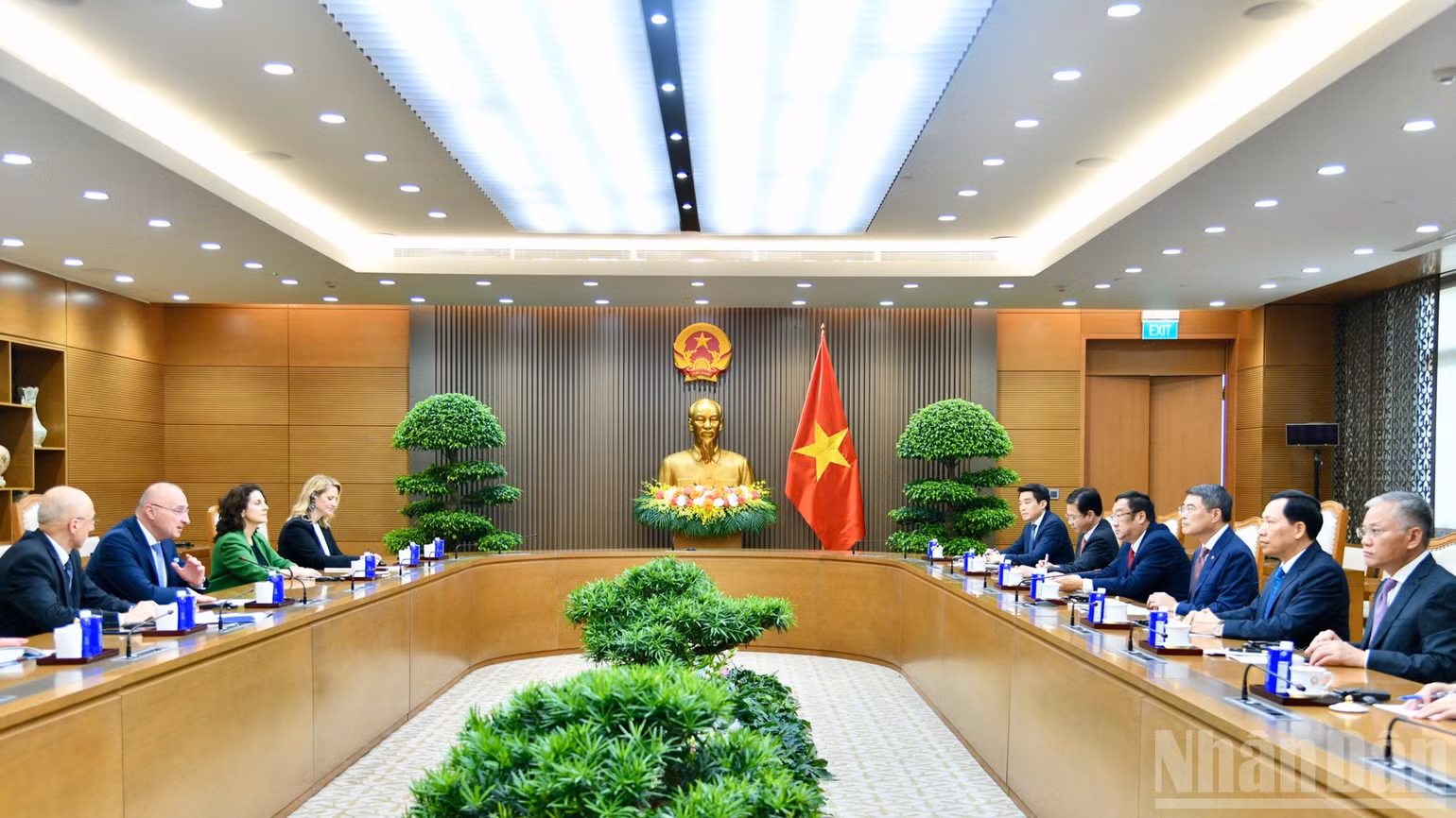 Quang cảnh buổi tiếp. (Ảnh: Thanh Giang)